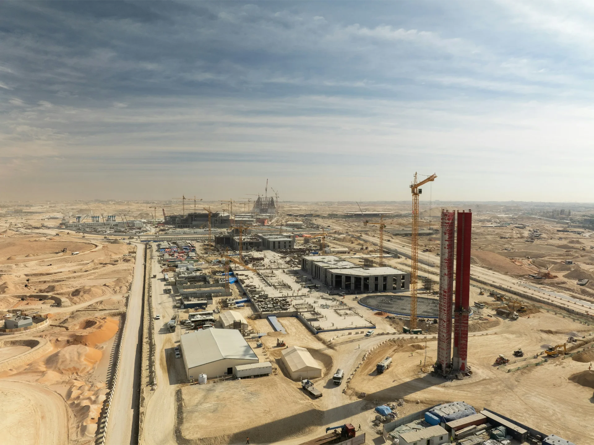 Construction workers at Ahmed Hamdan International Company Limited project